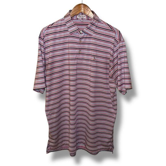 Peter Millar Summer Comfort Striped Golf Polo Shirt L - Picture 1 of 8